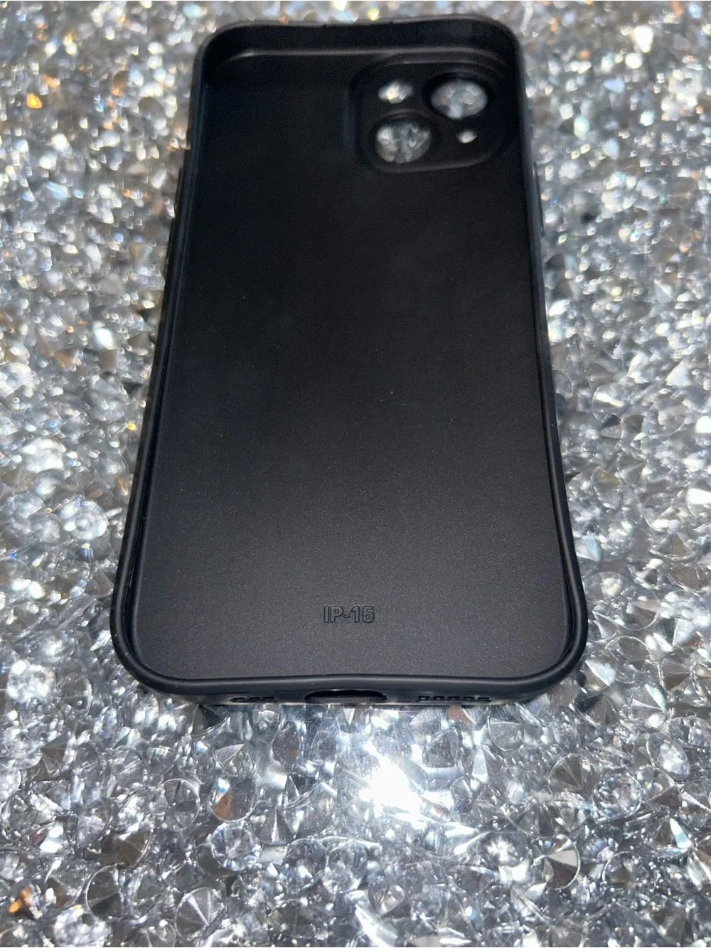 Black Phone Case with Purple Spider Logo iPhone 15
